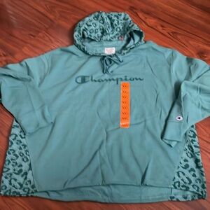 New Woman’s Champion hoodie green aqua sz XXL NWT